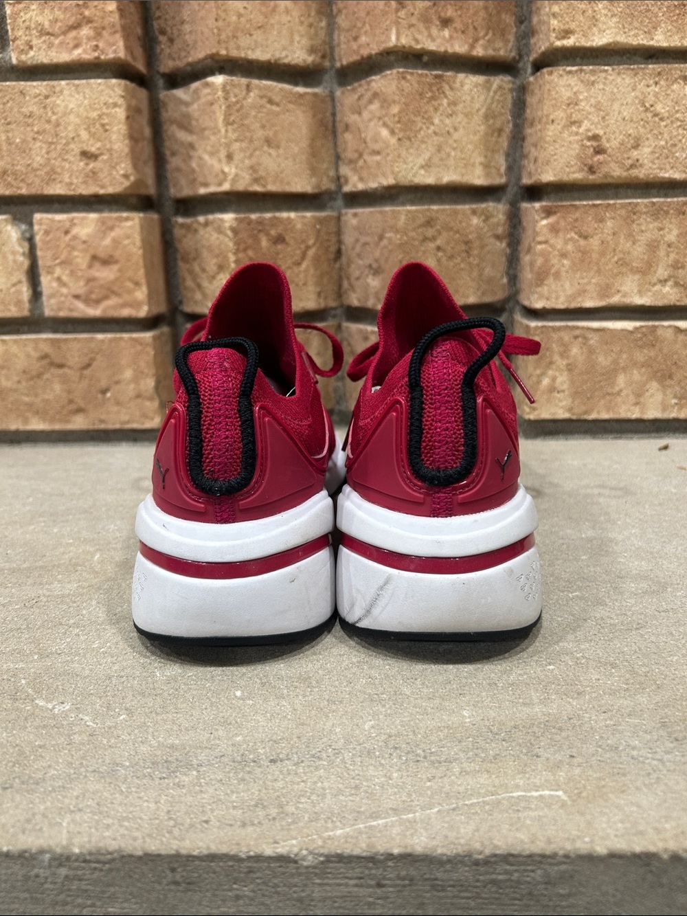 Puma 0421 Red Athletic Women’s Sneakers Size 9 with White Sole - Picture 4 of 6